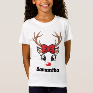 Mooie Kerst Rendier Gezicht T-shirt
