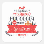 Mooie Kerst Thema Typografie Vierkante Sticker (Voorkant)