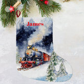 Mooie kerst trein kous - gepersonaliseerd grote kerstsok