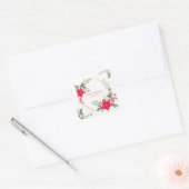 Mooie Kerst Watercolor Bloem Sticker (Envelop)