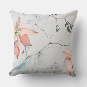 Mooie Kerst Waterverf Poinsettia Floral Kussen