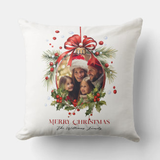 Mooie Kerstbal Frame Familie Feestdagen Kussen