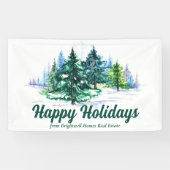 Mooie kerstbomen aangepast bedrijfsfeest spandoek (Horizontaal)
