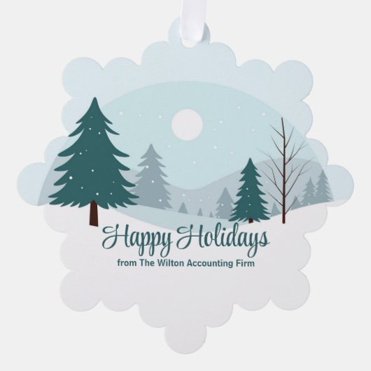 Mooie kerstbomen aangepaste zakelijke vakantie ornament kaart (Voorkant)