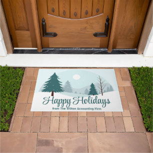 Mooie kerstbomen Custom Winter Business Deurmat
