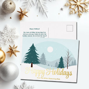 Mooie kerstbomen Winter Gold Folie Feestdagen Briefkaart