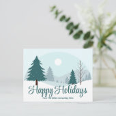 Mooie kerstbomen Winter Sneeuw Zakelijk Feestdagenkaart (Staand voorkant)