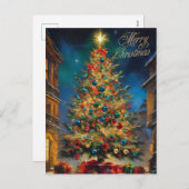 Mooie Kerstboom met Cadeaus Feestdagenkaart (Voorkant / Achterkant)