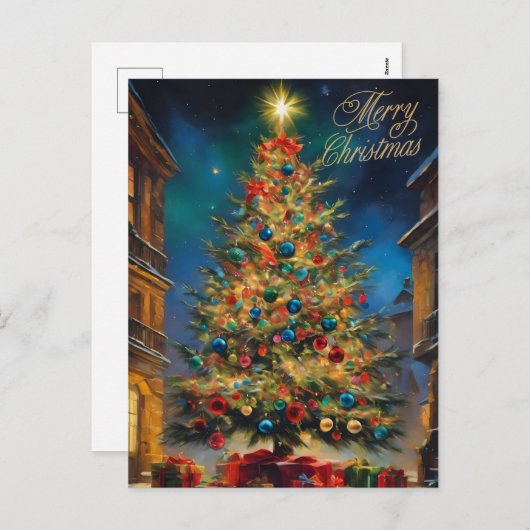 Mooie Kerstboom met Cadeaus Feestdagenkaart (Voorkant / Achterkant)