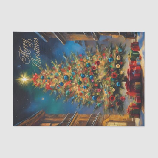  Mooie Kerstboom met Cadeaus Tissuepapier (Voorkant)