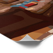 Mooie kerstboom met levendige ruimte poster (Hoek)