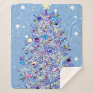 Mooie kerstboom sherpa deken