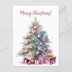 Mooie Kerstboom Waterverf Art Graphic Briefkaart