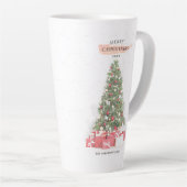 Mooie kerstboomkunst Waterverf Feestdagen Latte Mok (Rechterhoek)