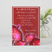 Mooie kerstdiner uitnodiging (Staand voorkant)