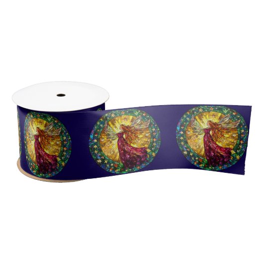 Mooie kerstengel op glas-in-lood effect lint (Spoel)