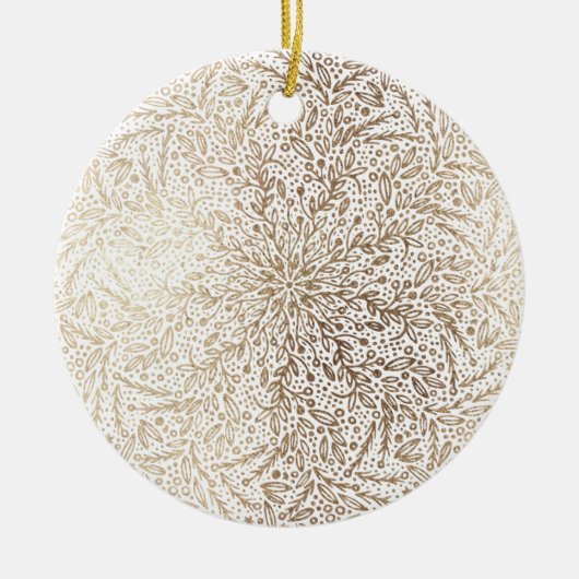 Mooie kerstfeestdag met Gold Star Keramisch Ornament (Voorkant)