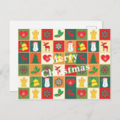 Mooie kerstfiguren feestdagenkaart (Voorkant / Achterkant)