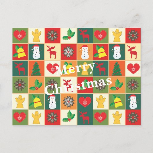 Mooie kerstfiguren feestdagenkaart (Voorkant)