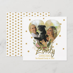 Mooie kerstfoto Harar Gold Glitter Stars Feestdagenkaart