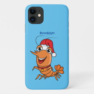 Mooie kerstgarnalen cartoon illustratie iPhone 11 hoesje