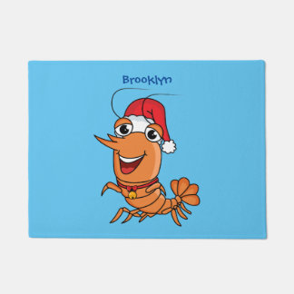 Mooie kerstgarnalen cartoon illustratie deurmat