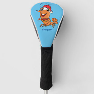 Mooie kerstgarnalen cartoon illustratie golfheadcover