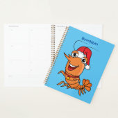 Mooie kerstgarnalen cartoon illustratie planner (Display)