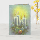 Mooie kerstkaarsen voor Vintage Kaart (Gele Bloem)