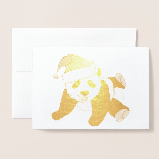 Mooie kerstkaart met Beer Gold Foil voor kerstmis Folie Kaarten (Voorkant met envelop)