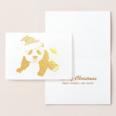 Mooie kerstkaart met Beer Gold Foil voor kerstmis Folie Kaarten (Display)