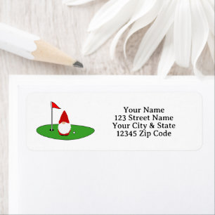 Mooie Kerstkabouter golf retouradreslabels Etiket