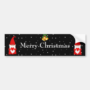 Mooie Kerstkabouters op Zwarte Bumpersticker