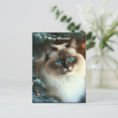 Mooie kerstkat briefkaart (Staand voorkant)