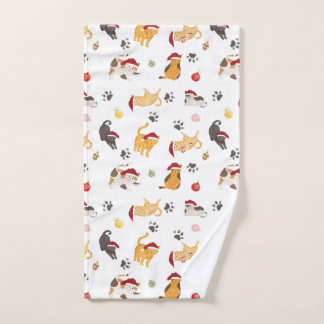 Mooie Kerstkat Patroon Handdoek