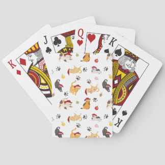 Mooie Kerstkat Patroon Pokerkaarten