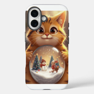 Mooie Kerstkat Sneeuwbol iPhone Hoesje
