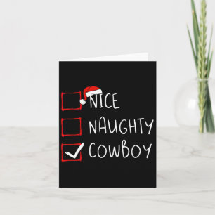 Mooie kerstkerstkerstlijst met Naughty Cowboy Rod Kaart