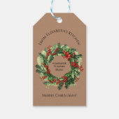 Mooie Kerstkrans Voedsel Cadeau Aangepaste Naam Cadeaulabel (Voorkant)