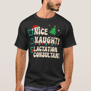Mooie kerstlijst voor borstvoeding consultant t-shirt
