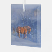 Mooie kerstman in het sneeuwOrnament Glas Ornament (Voorkant links)