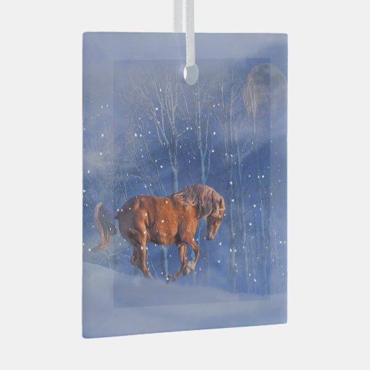 Mooie kerstman in het sneeuwOrnament Glas Ornament (Voorkant Rechts)