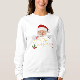 Mooie Kerstman Vrolijk Kerstfeest Witte Dame Trui