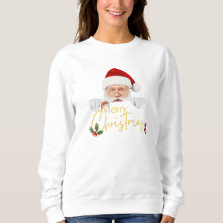 Mooie Kerstman Vrolijk Kerstfeest Witte Dame Trui