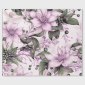 Mooie Kerstmis Bloemen Cadeaupapier (Vlak)