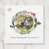 Mooie kerstmis met rode en groene Waterverf Bedankjes Labels (Voorkant)