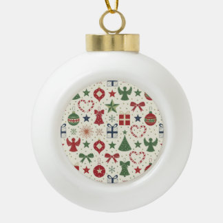 Mooie Kerstmis Patroon Inpakpapier Keramische Bal Ornament