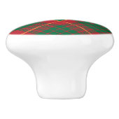 Mooie Kerstmis plaid rood & groen Keramische Knop (Zijkant)