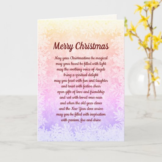 Mooie kerstmooie woorden kaart (Gele Bloem)