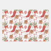 Mooie kerstpatronen voor Waterverf Inpakpapier Vel (Voorkant 3)